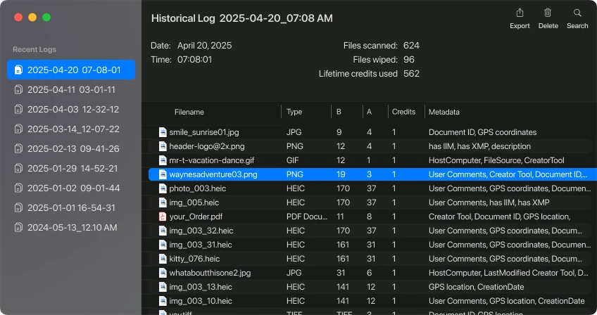 MetaWipe Custom EXIF Data removal