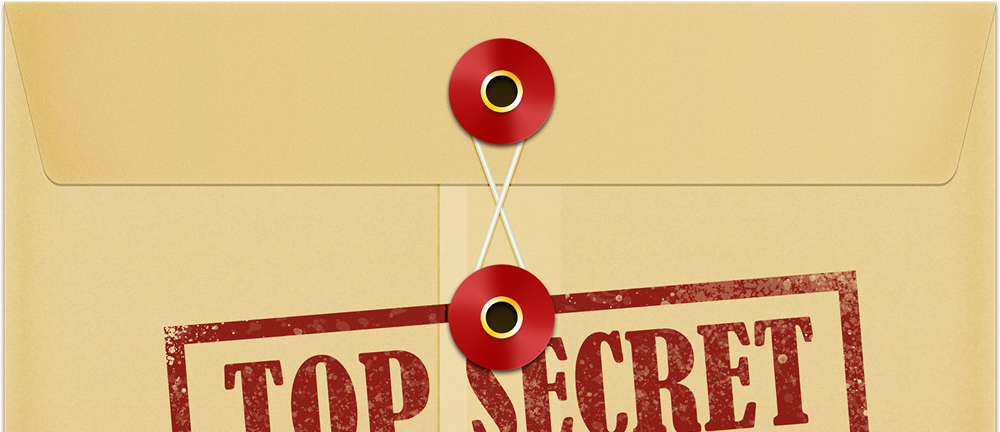 Folder with Top Secret written on it, ready to be destroyed